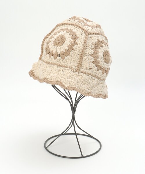 VENCEEXCHANGE（ヴァンスエクスチェンジ）の「クロシェ編みハット（ハット・レディース・ネイビー/オフホワイト/ブラック・FREE）」の6枚目の写真