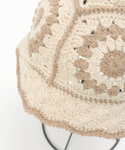 VENCEEXCHANGE（ヴァンスエクスチェンジ）の「クロシェ編みハット（ハット・レディース・ネイビー/オフホワイト/ブラック・FREE）」の8枚目の写真