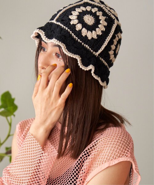 VENCEEXCHANGE（ヴァンスエクスチェンジ）の「クロシェ編みハット（ハット・レディース・ネイビー/オフホワイト/ブラック・FREE）」の17枚目の写真