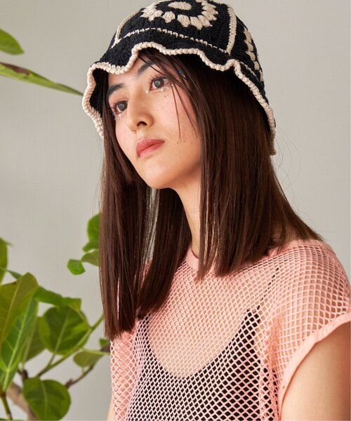 VENCEEXCHANGE（ヴァンスエクスチェンジ）の「クロシェ編みハット（ハット・レディース・ネイビー/オフホワイト/ブラック・FREE）」の19枚目の写真