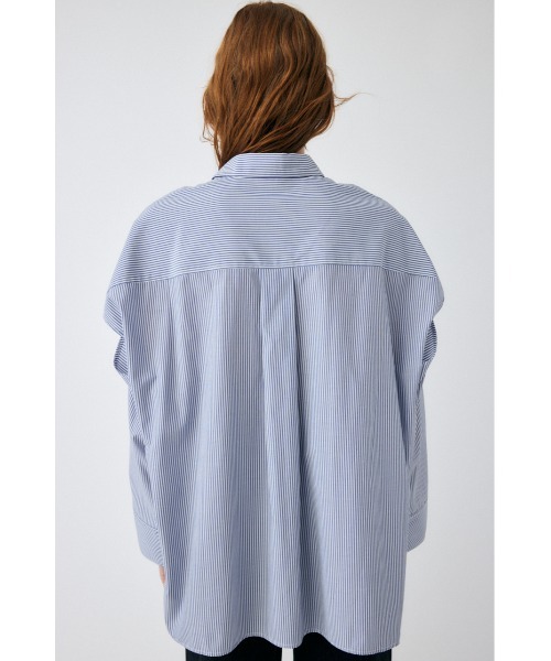 MOUSSY（マウジー）の「ARM SLIT OVER シャツ（シャツ/ブラウス・レディース・オフホワイト/ネイビー系/ピンク・FREE）」の10枚目の写真