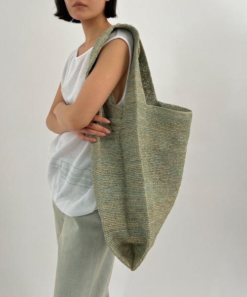 seya.（セヤ）の「RAFFIA SHOPPING BAG（かごバッグ・レディース・グリーン系その他・F）」の2枚目の写真