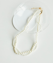 ツイストパールショートネックレス