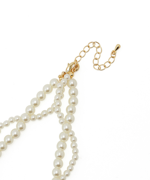 ROPE' PICNIC（ロペピクニック）の「ツイストパールショートネックレス（ネックレス・レディース・ゴールド・FREE）」の2枚目の写真