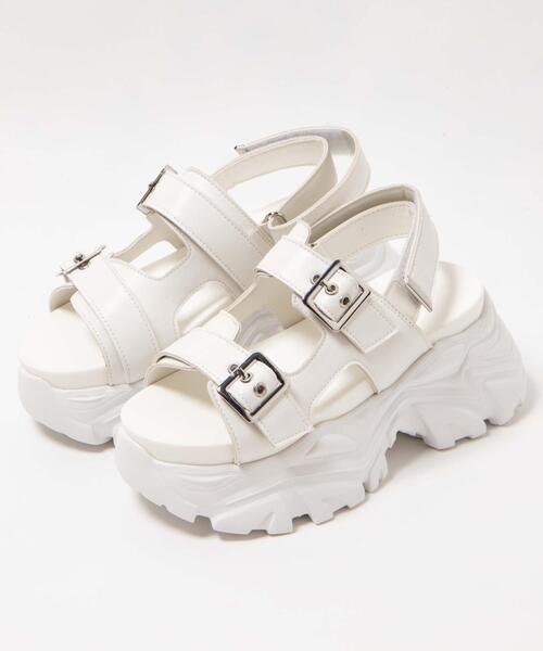 WEGO（ウィゴー）の「WEGO/PUベルトスポーツサンダル（サンダル・レディース・ホワイト/ブラック・MEDIUM/LARGE）」の22枚目の写真