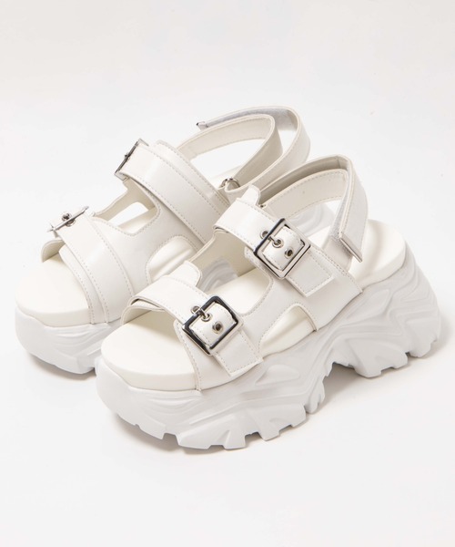 WEGO（ウィゴー）の「WEGO/PUベルトスポーツサンダル（サンダル・レディース・ホワイト/ブラック・MEDIUM/LARGE）」の5枚目の写真