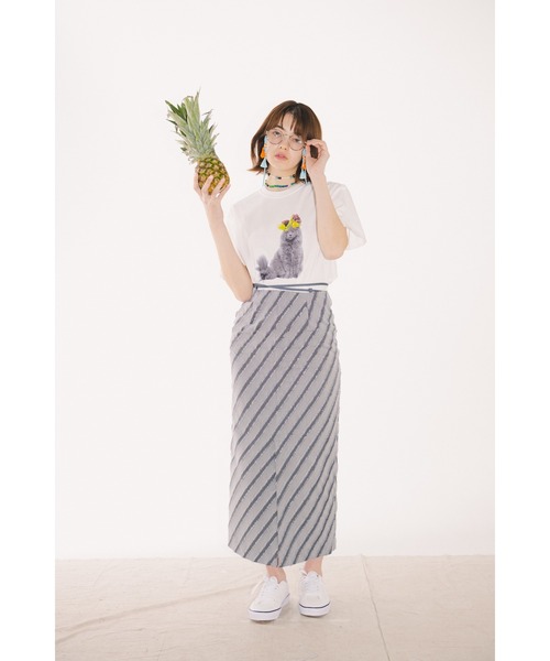 PARKS TOKYO SELECT(パークストウキョウセレクト)の「【MF】MIXX DAVID / fruits cat Tシャツ(Tシャツ/カットソー・レディース・ホワイト/ブラック・SMALL/MEDIUM)」の7枚目の写真