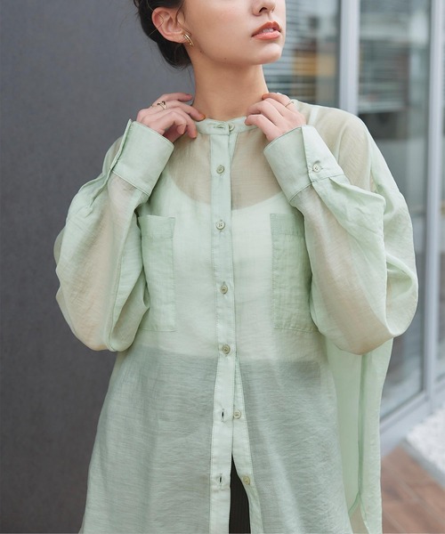 titivate(ティティベイト)の「シアーバックシャンシャツ(シャツ/ブラウス・レディース・ピンク/ライトベージュ/ミント・S/M)」の19枚目の写真