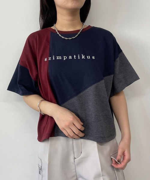 セール】カラーブロックTシャツ（Tシャツ/カットソー）｜179/WG