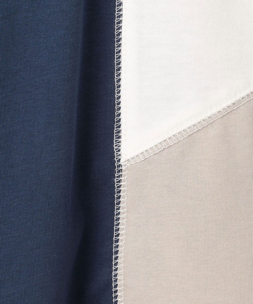 179/WG（イチナナキュウダブルジー）の「カラーブロックTシャツ（Tシャツ/カットソー・レディース・ネイビー/オフホワイト/オートミール・FREE）」の7枚目の写真