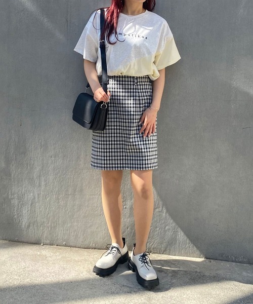 179/WG（イチナナキュウダブルジー）の「カラーブロックTシャツ（Tシャツ/カットソー・レディース・ネイビー/オフホワイト/オートミール・FREE）」の12枚目の写真