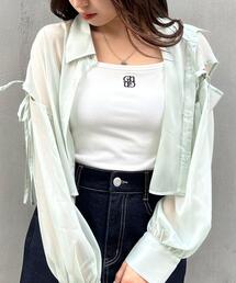 胸刺しゅうロゴリブキャミ