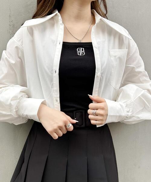 INGNI（イング）の「胸刺しゅうロゴリブキャミ（キャミソール・レディース・オフホワイト/ブラック・M）」の2枚目の写真