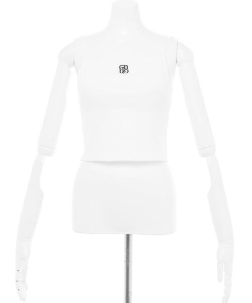 INGNI（イング）の「胸刺しゅうロゴリブキャミ（キャミソール・レディース・オフホワイト/ブラック・M）」の3枚目の写真