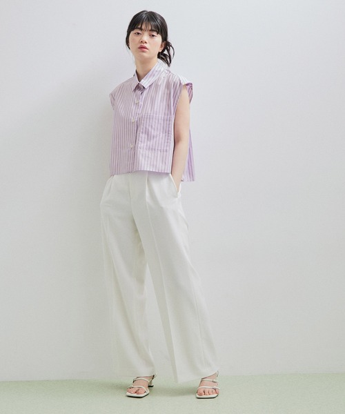 「ADAM ET ROPE'」 「VIOLETTE ROOM」長袖シャツ FREE ラベンダー レディース ADAM ET ROPE'（アダムエロペ）の「【VIOLETTE ROOM for ADAM ET
