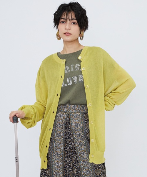 JETSET SOLO PLUS (ジェットセットソロプラス)の「配色メロー2WAYシアーカーディガン(カーディガン/ボレロ・レディース・イエロー・FREE)」の1枚目の写真
