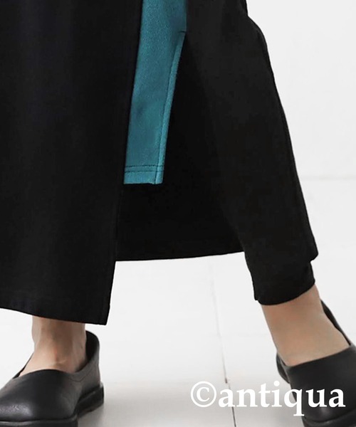 antiqua（アンティカ）の「裏毛配色ラインスカート（スカート・レディース・ブラック/杢グレー・FREE）」の11枚目の写真