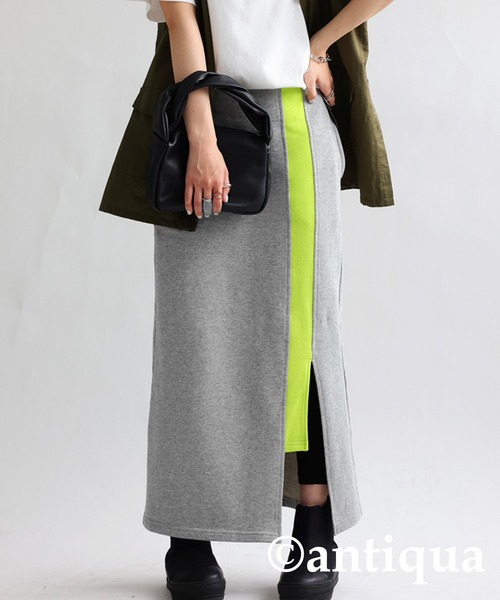 antiqua（アンティカ）の「裏毛配色ラインスカート（スカート・レディース・ブラック/杢グレー・FREE）」の21枚目の写真