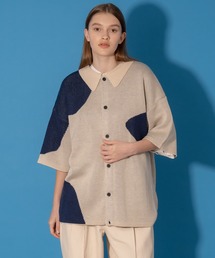 ONCILY | MIX PATTERN KNIT SHIRT CARDIGAN / ミックスニットシャツカーディガン(カーディガン/ボレロ)