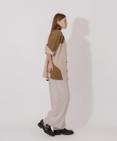 ONCILY（オンシェリー）の「MIX PATTERN KNIT SHIRT CARDIGAN / ミックスニットシャツカーディガン（カーディガン/ボレロ・メンズ・ブルー/ネイビー/ブラウン・MEDIUM/LARGE）」の12枚目の写真