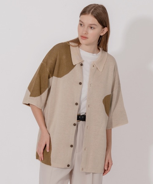ONSILY ミックスニットシャツカーディガン ONCILY（オンシェリー）の「MIX PATTERN KNIT SHIRT CARDIGAN