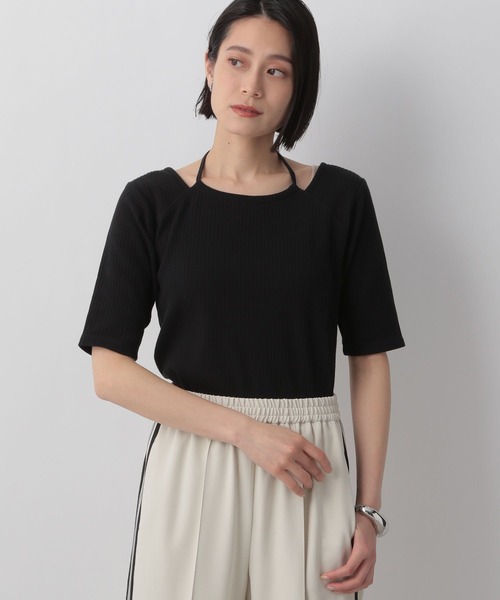 LOWRYS FARM(ローリーズファーム)の「レイヤードライクテレコ5S 905394(Tシャツ/カットソー・レディース・ブラック/ホワイト/イエロー・FREE)」の2枚目の写真