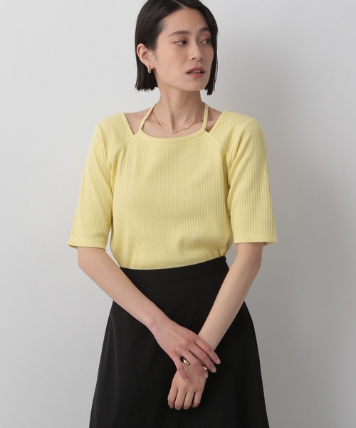 LOWRYS FARM(ローリーズファーム)の「レイヤードライクテレコ5S 905394(Tシャツ/カットソー・レディース・ブラック/ホワイト/イエロー・FREE)」の5枚目の写真
