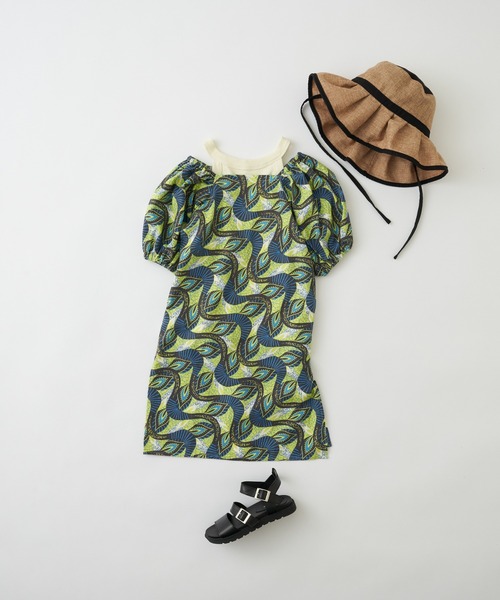 CIAOPANIC TYPY（チャオパニックティピー）の「【KIDS】バティック柄リネン2WAYオフショルワンピ（ワンピース・キッズ・ブルー/イエロー・S/M/L/XL/XXL）」の11枚目の写真