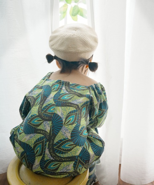 CIAOPANIC TYPY（チャオパニックティピー）の「【KIDS】バティック柄リネン2WAYオフショルワンピ（ワンピース・キッズ・ブルー/イエロー・S/M/L/XL/XXL）」の14枚目の写真