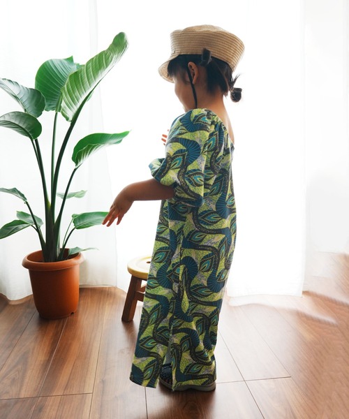 CIAOPANIC TYPY（チャオパニックティピー）の「【KIDS】バティック柄リネン2WAYオフショルワンピ（ワンピース・キッズ・ブルー/イエロー・S/M/L/XL/XXL）」の15枚目の写真