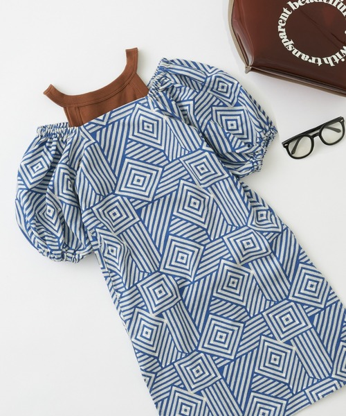 CIAOPANIC TYPY（チャオパニックティピー）の「【KIDS】バティック柄リネン2WAYオフショルワンピ（ワンピース・キッズ・ブルー/イエロー・S/M/L/XL/XXL）」の20枚目の写真