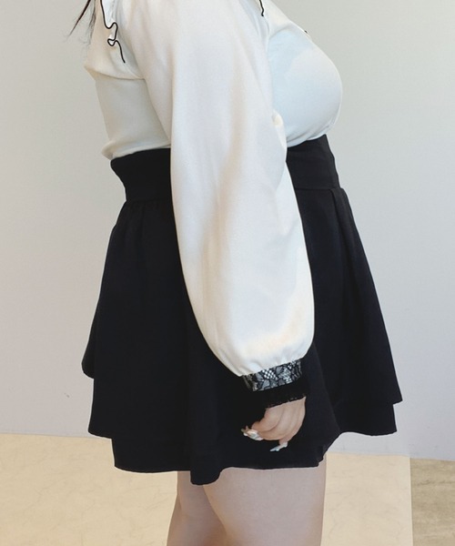 Diable baiser(ディアブルベーゼ)の「ハイウエストティアードスカパン(その他パンツ・レディース・ブラック/ベージュ/オフホワイト/グレー/ピンク/ブラック系その他・XXX-LARGE/XXXX-LARGE/XXXXX-LARGE)」の18枚目の写真