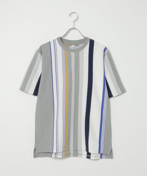 NO NEED(ノーニード)の「USAコットンストライプTシャツ(Tシャツ/カットソー・メンズ・グレー系その他/マスタード/ネイビー・L/LL)」の5枚目の写真