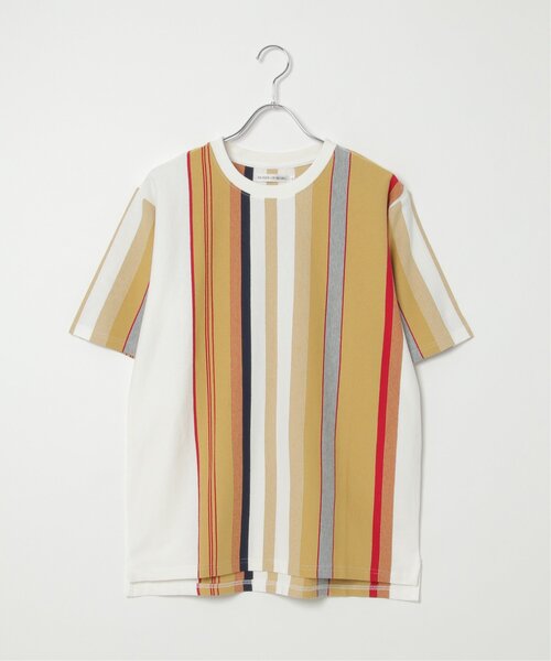 NO NEED(ノーニード)の「USAコットンストライプTシャツ(Tシャツ/カットソー・メンズ・グレー系その他/マスタード/ネイビー・L/LL)」の4枚目の写真