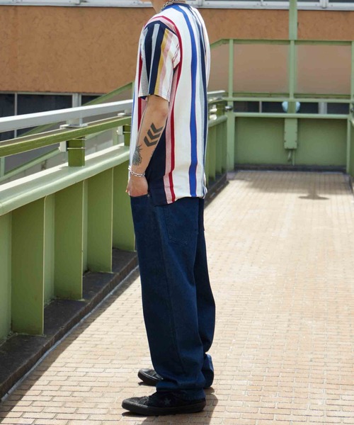 NO NEED(ノーニード)の「USAコットンストライプTシャツ(Tシャツ/カットソー・メンズ・グレー系その他/マスタード/ネイビー・L/LL)」の19枚目の写真