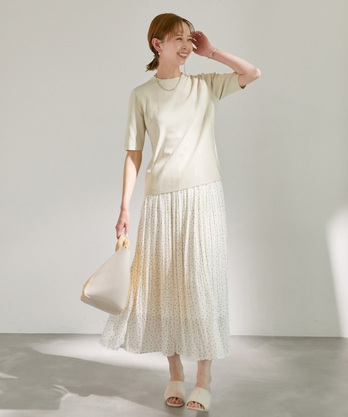 ROPE' PICNIC(ロペピクニック)の「Beauty knit/UVカット・洗える・接触冷感/ハーフスリーブニットプルオーバー(ニット/セーター・レディース・キナリ/ホワイト系その他5/ブルー/ピンク系その他2/ブラック・38)」の8枚目の写真