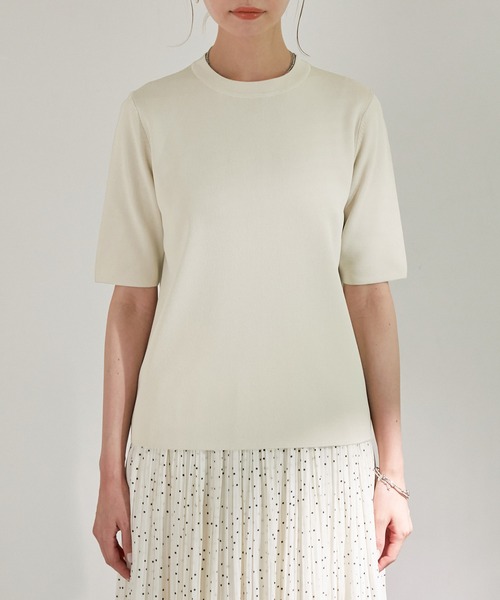 ROPE' PICNIC(ロペピクニック)の「Beauty knit/UVカット・洗える・接触冷感/ハーフスリーブニットプルオーバー(ニット/セーター・レディース・キナリ/ホワイト系その他5/ブルー/ピンク系その他2/ブラック・38)」の10枚目の写真