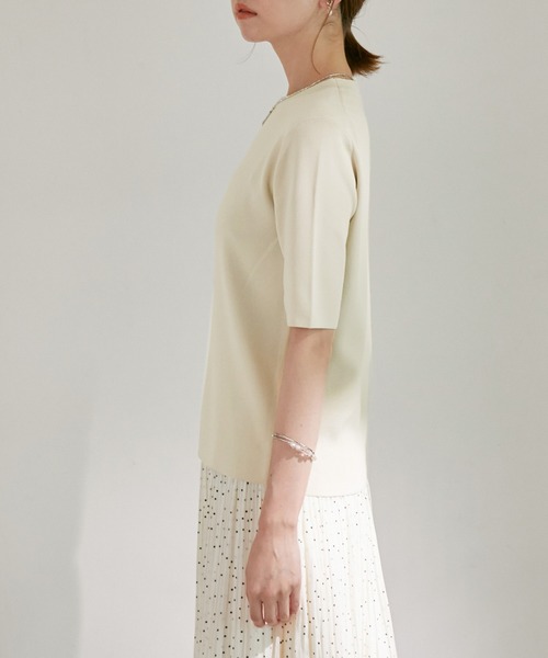 ROPE' PICNIC(ロペピクニック)の「Beauty knit/UVカット・洗える・接触冷感/ハーフスリーブニットプルオーバー(ニット/セーター・レディース・キナリ/ホワイト系その他5/ブルー/ピンク系その他2/ブラック・38)」の19枚目の写真