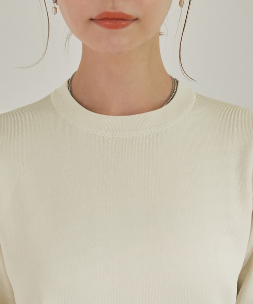 ROPE' PICNIC(ロペピクニック)の「Beauty knit/UVカット・洗える・接触冷感/ハーフスリーブニットプルオーバー(ニット/セーター・レディース・キナリ/ホワイト系その他5/ブルー/ピンク系その他2/ブラック・38)」の15枚目の写真