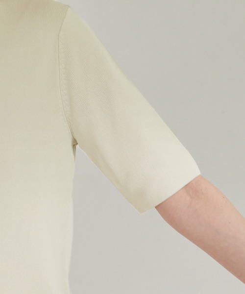 ROPE' PICNIC(ロペピクニック)の「Beauty knit/UVカット・洗える・接触冷感/ハーフスリーブニットプルオーバー(ニット/セーター・レディース・キナリ/ホワイト系その他5/ブルー/ピンク系その他2/ブラック・38)」の6枚目の写真