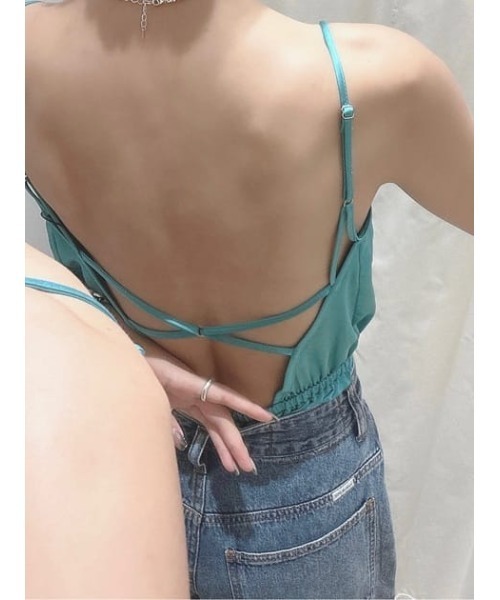 SLY（スライ）の「BACK OPEN SATIN BODYSUIT バックオープン サテン
