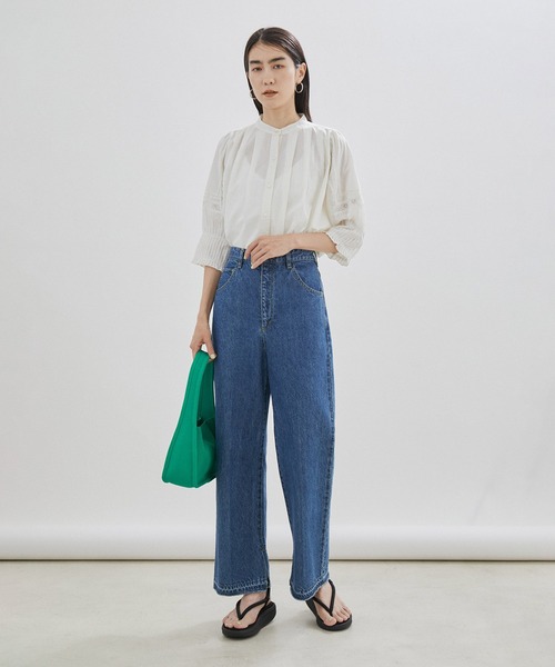 SALON adam et rope'(サロン アダム エ ロペ)の「【洗える】リバーレースボリュームスリーブブラウス(シャツ/ブラウス・レディース・オフホワイト/ブラック・FREE)」の7枚目の写真