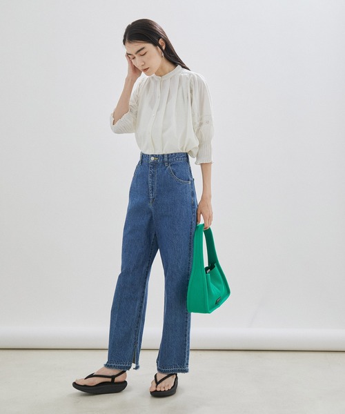 SALON adam et rope'(サロン アダム エ ロペ)の「【洗える】リバーレースボリュームスリーブブラウス(シャツ/ブラウス・レディース・オフホワイト/ブラック・FREE)」の9枚目の写真