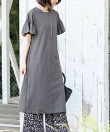 冷感カノコフリル袖カットワンピース
