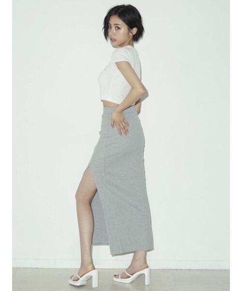 GYDA（ジェイダ）の「DEEPスリット リブロングスカート（スカート・レディース・ブラック/グレー/オレンジ・FREE）」の19枚目の写真