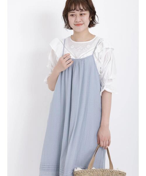 Samansa Mos2（サマンサ モスモス）の「切替フリル刺繍ブラウス（シャツ/ブラウス・レディース・ブラック/オフホワイト/ブラウン・F）」の4枚目の写真