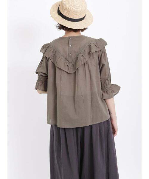 Samansa Mos2（サマンサ モスモス）の「切替フリル刺繍ブラウス（シャツ/ブラウス・レディース・ブラック/オフホワイト/ブラウン・F）」の12枚目の写真