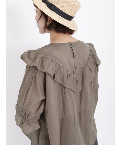 Samansa Mos2（サマンサ モスモス）の「切替フリル刺繍ブラウス（シャツ/ブラウス・レディース・ブラック/オフホワイト/ブラウン・F）」の13枚目の写真