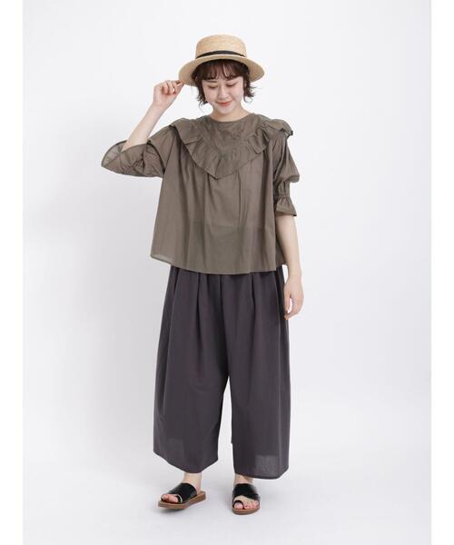 Samansa Mos2（サマンサ モスモス）の「切替フリル刺繍ブラウス（シャツ/ブラウス・レディース・ブラック/オフホワイト/ブラウン・F）」の16枚目の写真