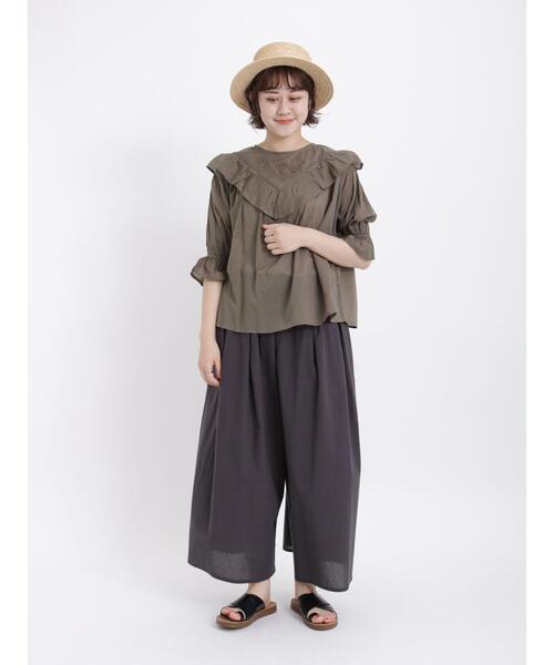 Samansa Mos2（サマンサ モスモス）の「切替フリル刺繍ブラウス（シャツ/ブラウス・レディース・ブラック/オフホワイト/ブラウン・F）」の18枚目の写真